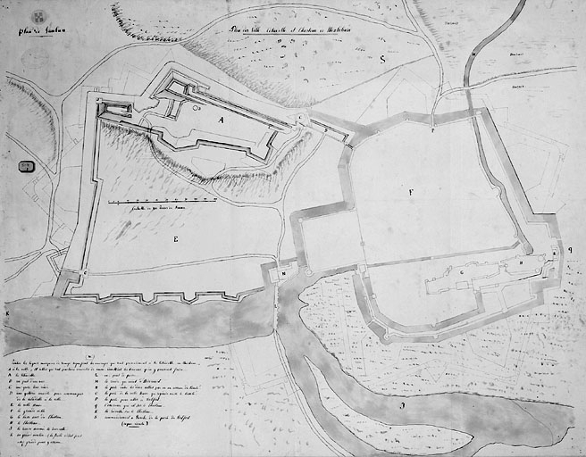 Plan des ville, citadelle et château de Montbéliard, 1677 © Yves  Sancey (reproduction) / Région Bourgogne-Franche-Comté, Inventaire du patrimoine - 1986 Plan des ville, citadelle et château de Montbéliard, 1677 © Yves  Sancey (reproduction) / Région Bourgogne-Franche-Comté, Inventaire du patrimoine - 1986