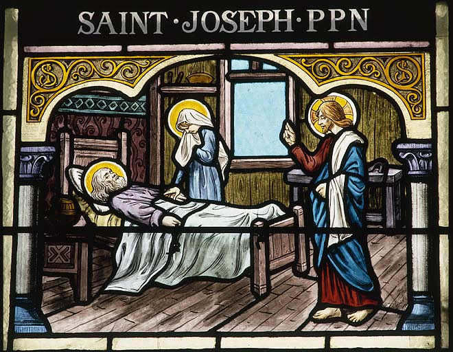 Baie 2, registre inférieur : mort de saint Joseph. © Yves Sancey / Région Bourgogne-Franche-Comté, Inventaire du patrimoine - 1986