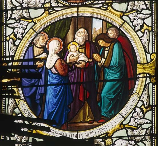 Baie 23 : la Présentation au Temple. © Yves Sancey / Région Bourgogne-Franche-Comté, Inventaire du patrimoine - 1986