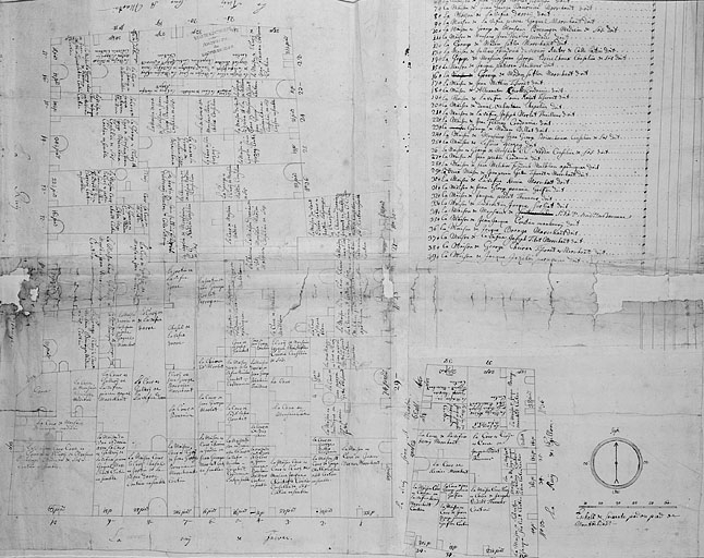 Plan parcellaire de 1715-1718. Feuille 15 (A). © Yves Sancey / Région Bourgogne-Franche-Comté, Inventaire du patrimoine - 1987 Plan parcellaire de 1715-1718. Feuille 15 (A). © Yves Sancey / Région Bourgogne-Franche-Comté, Inventaire du patrimoine - 1987