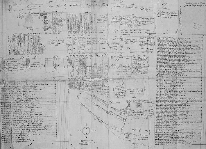 Plan parcellaire de 1715-1718. Feuille 20 [quartier de la Neuve Ville]. © Yves Sancey / Région Bourgogne-Franche-Comté, Inventaire du patrimoine - 1987