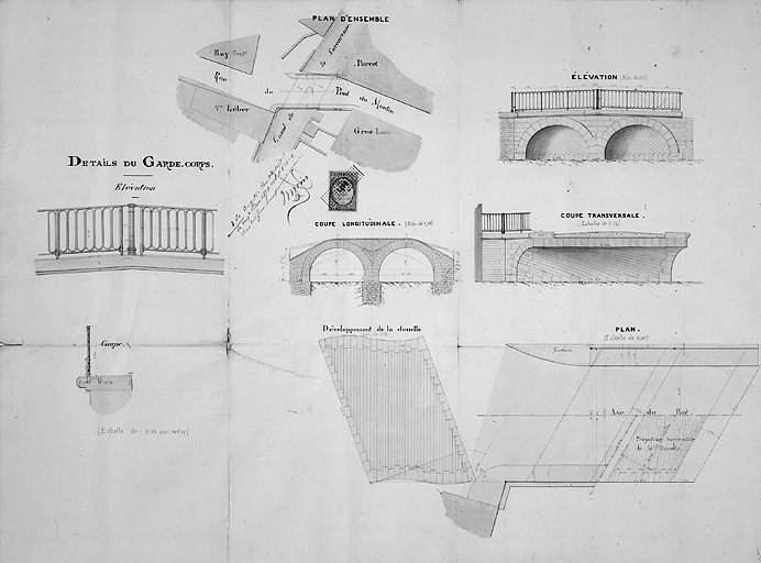 Projet de reconstruction en bois, 1872. © Yves Sancey, Auguste Jolidon / Région Bourgogne-Franche-Comté, Inventaire du patrimoine - 1987 Projet de reconstruction en bois, 1872. © Yves Sancey, Auguste Jolidon / Région Bourgogne-Franche-Comté, Inventaire du patrimoine - 1987