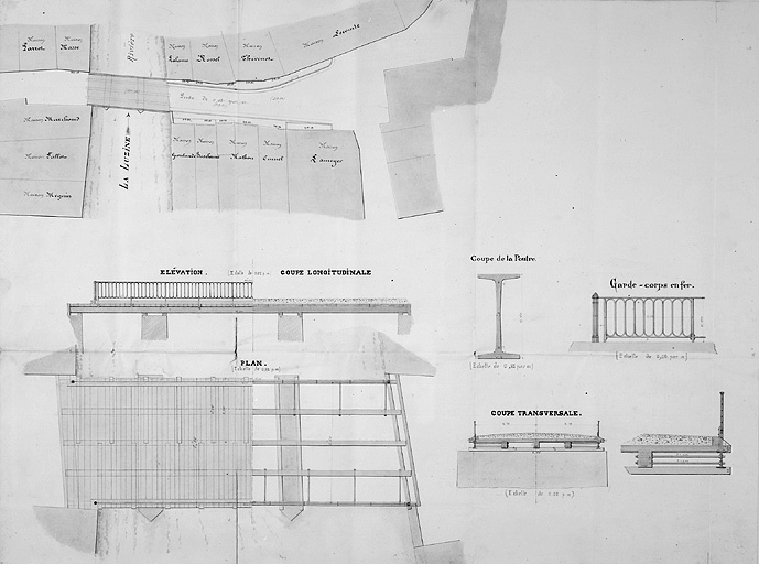 Projet de reconstruction en bois, 1872. © Yves Sancey, Auguste Jolidon / Région Bourgogne-Franche-Comté, Inventaire du patrimoine - 1987 Projet de reconstruction en bois, 1872. © Yves Sancey, Auguste Jolidon / Région Bourgogne-Franche-Comté, Inventaire du patrimoine - 1987