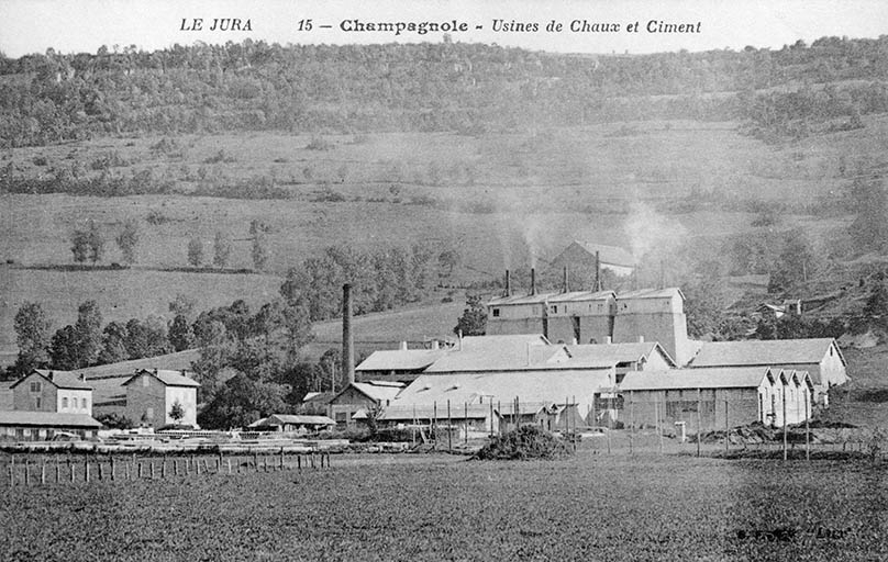 Le Jura - Champagnole - Usine de Chaux et Ciment. © Yves  Sancey (reproduction) / Région Bourgogne-Franche-Comté, Inventaire du patrimoine - 1988