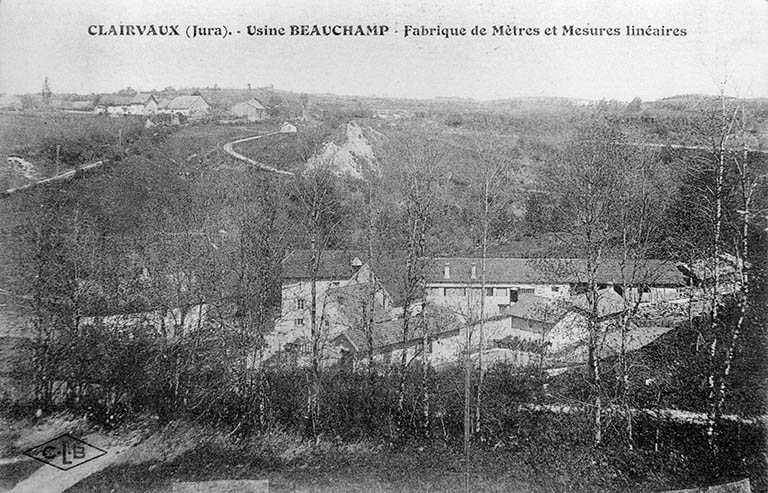 Clairvaux (Jura). - Usine Beauchamp - Fabrique de Mètres et Mesures linéaires. © Yves  Sancey (reproduction) / Région Bourgogne-Franche-Comté, Inventaire du patrimoine - 1988