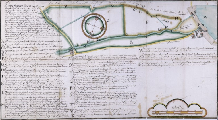 Plan figuré du ruisseaux du fournaux et moulin de Bled [...] [plan d'ensemble]. © Yves Sancey / Région Bourgogne-Franche-Comté, Inventaire du patrimoine - 1988