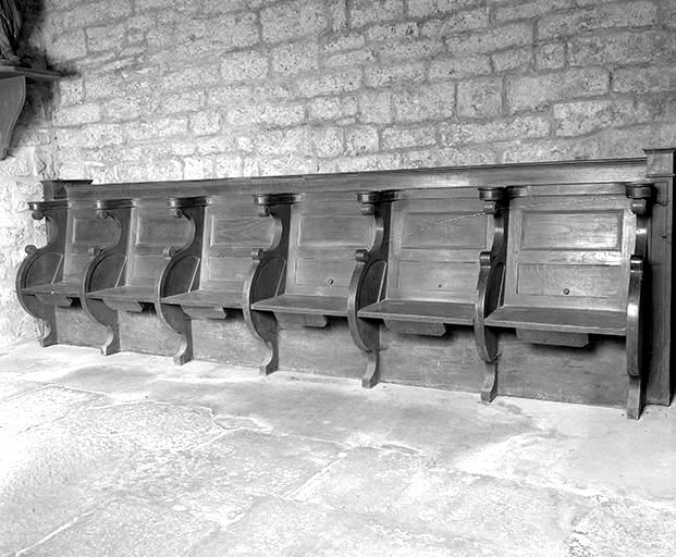 Stalles du choeur :  groupe de la 1ère travée sud. © Jérôme Mongreville / Région Bourgogne-Franche-Comté, Inventaire du patrimoine - 1989