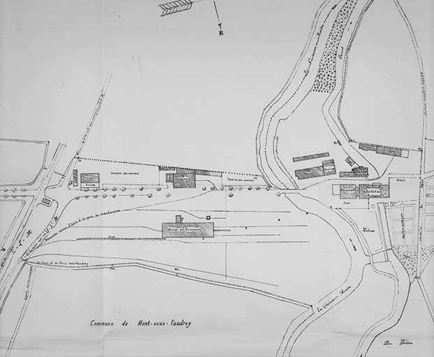 Plan de l'usine Lafosse-Perret et Cie et dépendances [détail]. © Yves Sancey / Région Bourgogne-Franche-Comté, Inventaire du patrimoine - 1989