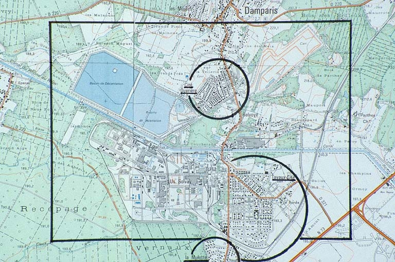 Carte de situation. Montage de cartes topographiques à 1:25 000, I.G.N., Dole 3224 Ouest (1986) et St-Jean-de-Losne 3124 Est (1979). © Jérôme Mongreville / Région Bourgogne-Franche-Comté, Inventaire du patrimoine - 1990 Carte de situation. Montage de cartes topographiques à 1:25 000, I.G.N., Dole 3224 Ouest (1986) et St-Jean-de-Losne 3124 Est (1979). © Jérôme Mongreville / Région Bourgogne-Franche-Comté, Inventaire du patrimoine - 1990