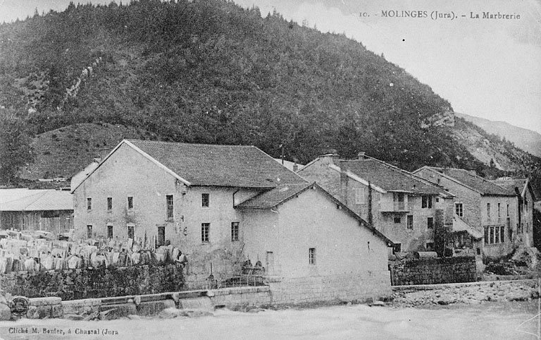 10. - Molinges (Jura). - La Marbrerie. © Jérôme  Mongreville (reproduction), M. Bénier / Région Bourgogne-Franche-Comté, Inventaire du patrimoine - 1990