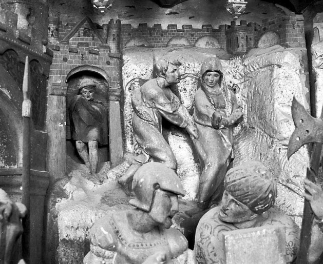 La Montée au Calvaire, détail la Vierge et saint Jean. © Jérôme Mongreville / Région Bourgogne-Franche-Comté, Inventaire du patrimoine - 1990