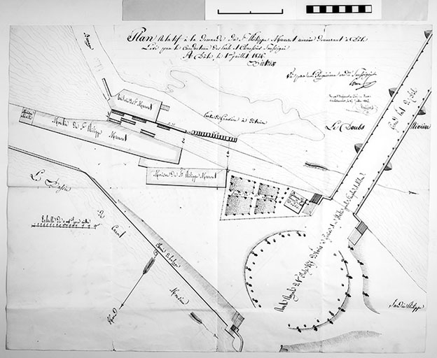 Plan relatif à la demande du Sr Philippe Muneret meunier demeurant à Dôle. © Yves Sancey / Région Bourgogne-Franche-Comté, Inventaire du patrimoine - 1990 Plan relatif à la demande du Sr Philippe Muneret meunier demeurant à Dôle. © Yves Sancey / Région Bourgogne-Franche-Comté, Inventaire du patrimoine - 1990
