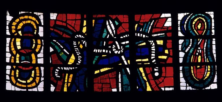 Baie n° 3 : lance et corde du supplice. © Jérôme Mongreville / Région Bourgogne-Franche-Comté, Inventaire du patrimoine - 1991