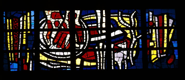 Baie n° 7 : Pilate se lavant les mains. © Jérôme Mongreville / Région Bourgogne-Franche-Comté, Inventaire du patrimoine - 1991