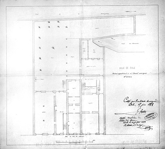 Maison appartenant à Mr Thurel [...] Plan du rez-de-chaussée. © Jérôme Mongreville / Région Bourgogne-Franche-Comté, Inventaire du patrimoine - 1991
