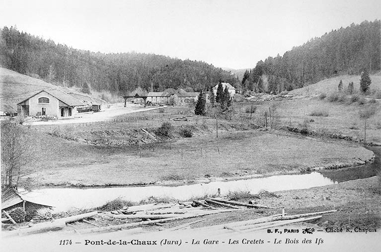 Pont-de-la-Chaux (Jura) - La Gare - Les Cretets - Le Bois des Ifs. © Jérôme  Mongreville (reproduction), Raoul Chapuis / Région Bourgogne-Franche-Comté, Inventaire du patrimoine - 1991