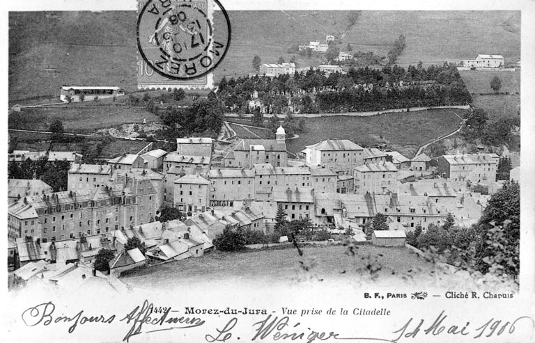 Morez-du-Jura - Vue prise de la Citadelle, avant 1906. © Jérôme  Mongreville (reproduction) / Région Bourgogne-Franche-Comté, Inventaire du patrimoine - 1991 Morez-du-Jura - Vue prise de la Citadelle, avant 1906. © Jérôme  Mongreville (reproduction) / Région Bourgogne-Franche-Comté, Inventaire du patrimoine - 1991