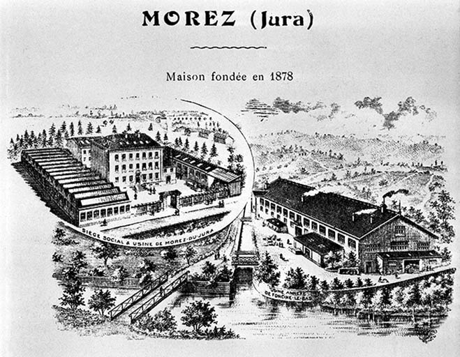 Vue panoramique des usines de Morez et Foncine-le-Bas. © Jérôme Mongreville / Région Bourgogne-Franche-Comté, Inventaire du patrimoine - 1991 Vue panoramique des usines de Morez et Foncine-le-Bas. © Jérôme Mongreville / Région Bourgogne-Franche-Comté, Inventaire du patrimoine - 1991