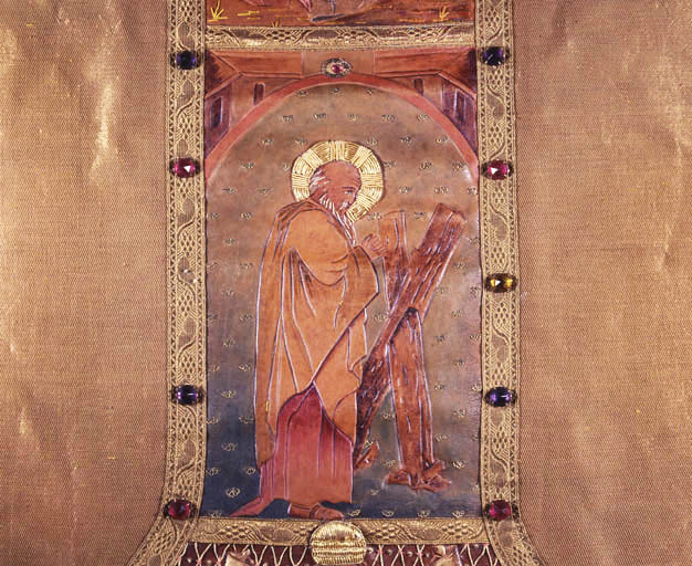 Détail sur la face : saint André. © Yves Sancey / Région Bourgogne-Franche-Comté, Inventaire du patrimoine - 1991