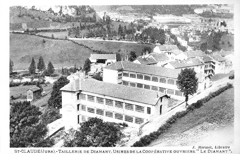Saint-Claude (Jura). - Taillerie de Diamant. Usines de la Coopérative ouvrière " Le Diamant ". © Jérôme  Mongreville (reproduction) / Région Bourgogne-Franche-Comté, Inventaire du patrimoine - 1992