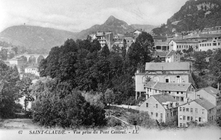 Saint-Claude. - Vue prise du Pont Central. © Jérôme  Mongreville (reproduction) / Région Bourgogne-Franche-Comté, Inventaire du patrimoine - 1992