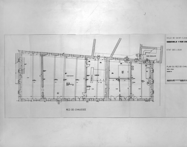 Immeuble 1 rue du Tomachon. Etat des lieux. Plan du rez-de-chaussée. © Yves Sancey, Jean Bissieux / Région Bourgogne-Franche-Comté, Inventaire du patrimoine - 1992 Immeuble 1 rue du Tomachon. Etat des lieux. Plan du rez-de-chaussée. © Yves Sancey, Jean Bissieux / Région Bourgogne-Franche-Comté, Inventaire du patrimoine - 1992