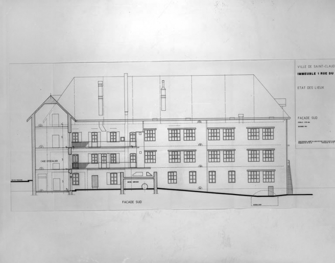 Immeuble 1 rue du Tomachon. Etat des lieux. Façade sud. © Yves Sancey, Jean Bissieux / Région Bourgogne-Franche-Comté, Inventaire du patrimoine - 1992 Immeuble 1 rue du Tomachon. Etat des lieux. Façade sud. © Yves Sancey, Jean Bissieux / Région Bourgogne-Franche-Comté, Inventaire du patrimoine - 1992