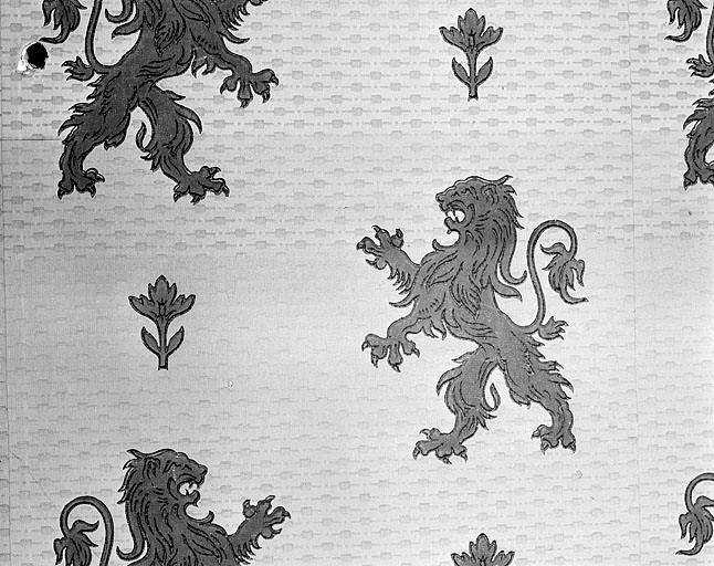 Salle de lecture : détail de la tapisserie. © Jérôme Mongreville / Région Bourgogne-Franche-Comté, Inventaire du patrimoine - 1992