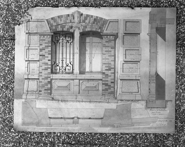 [Dessin d'une baie du rez-de-chaussée]. © Yves Sancey, Jules Laplanche / Région Bourgogne-Franche-Comté, Inventaire du patrimoine - 1992