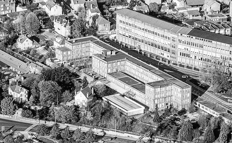 Vue aérienne de l'usine, depuis l'est. © Jean-Pierre Bévalot / Région Bourgogne-Franche-Comté, Inventaire du patrimoine - 1993
