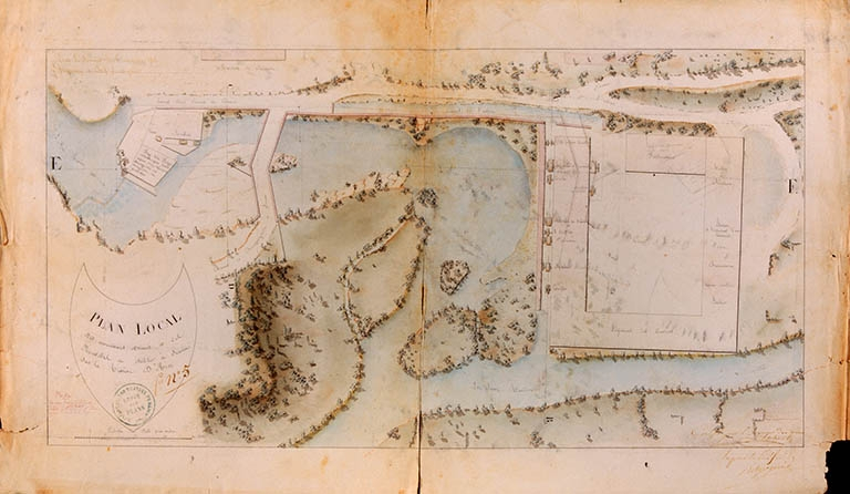 Plan local des anciennes usines et des nouvelles à établir à Siam sur la Rivière d'Ain. © Daniel Lebée / Région Bourgogne-Franche-Comté, Inventaire du patrimoine - 1993
