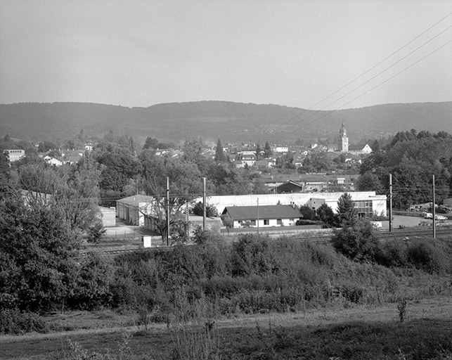 Vue d'ensemble du site depuis l'ouest. © Yves Sancey / Région Bourgogne-Franche-Comté, Inventaire du patrimoine - 1993