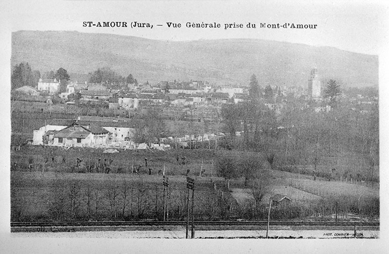 St-Amour (Jura) - Vue Générale prise du Mont-d'Amour. © Jérôme  Mongreville (reproduction), j. Combier / Région Bourgogne-Franche-Comté, Inventaire du patrimoine - 1993