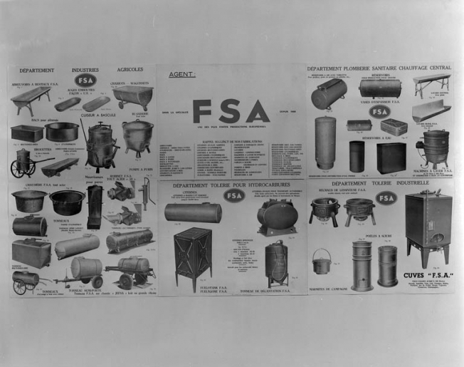 Affiche présentant la production de la société. © Jérôme  Mongreville (reproduction) / Région Bourgogne-Franche-Comté, Inventaire du patrimoine - 1993