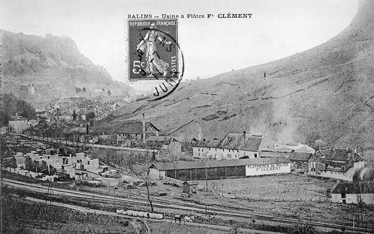 Salins - Usine à Plâtre Fx Clément. Datation : porte la date 18 juillet 1911 ; Datation : après 1903 (séparation au dos) © Jérôme  Mongreville (reproduction) / Région Bourgogne-Franche-Comté, Inventaire du patrimoine - 1994
