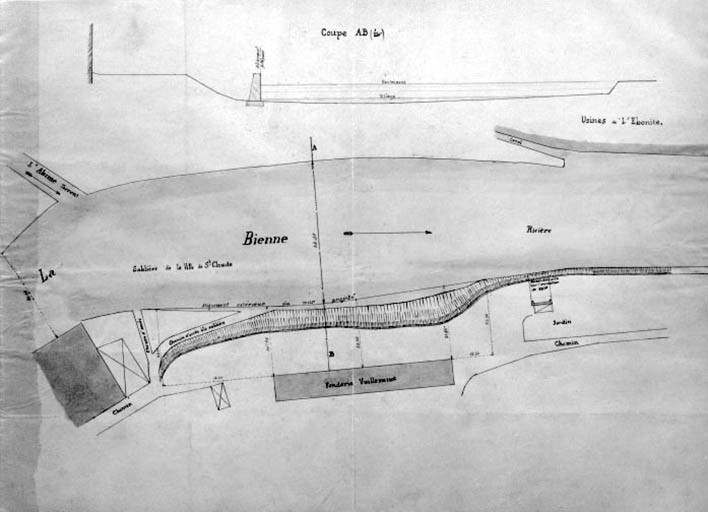 Construction d'un mur [...] Plan et coupe transversale. © Jérôme Mongreville / Région Bourgogne-Franche-Comté, Inventaire du patrimoine - 1994