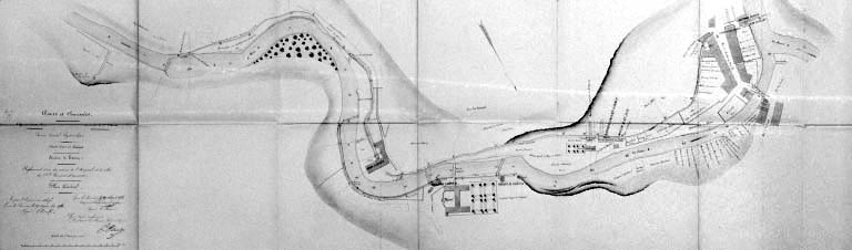 Réglement d'eau des usines de l'Hôpital et de celles des SSrs Ganivet et consorts. Plan général. © Jérôme Mongreville, C. Ferrand / Région Bourgogne-Franche-Comté, Inventaire du patrimoine - 1994 Réglement d'eau des usines de l'Hôpital et de celles des SSrs Ganivet et consorts. Plan général. © Jérôme Mongreville, C. Ferrand / Région Bourgogne-Franche-Comté, Inventaire du patrimoine - 1994