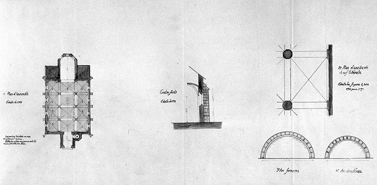 Commune de Haute Molune. Projet de reconstruction d'une partie des voûtes de l'église [...]. © Jérôme Mongreville / Région Bourgogne-Franche-Comté, Inventaire du patrimoine - 1994