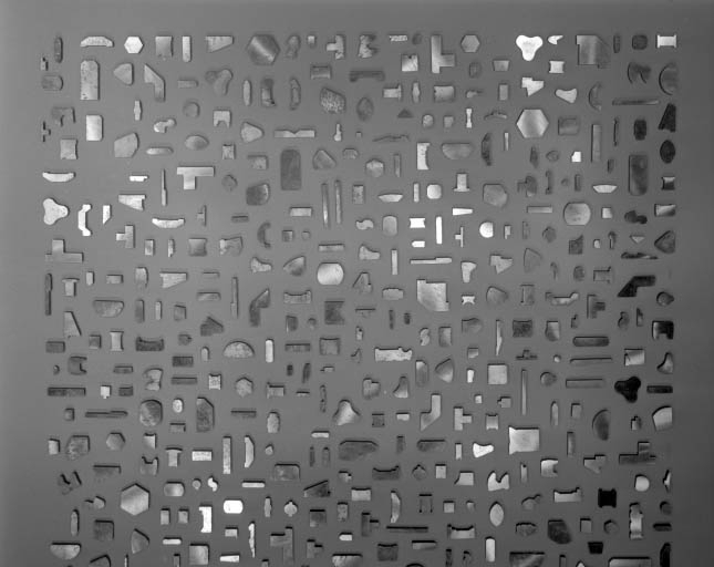 Présentation des profilés dans l'exposition "Les forgerons de Syam". © Yves Sancey / Région Bourgogne-Franche-Comté, Inventaire du patrimoine - 1995