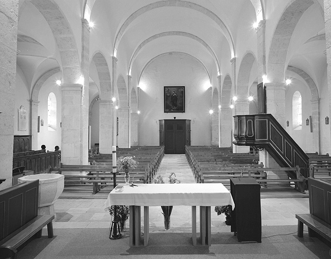 La nef vue depuis le choeur. © Yves Sancey / Région Bourgogne-Franche-Comté, Inventaire du patrimoine - 1996
