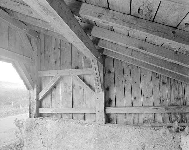 Détail de la charpente. © Jérôme Mongreville / Région Bourgogne-Franche-Comté, Inventaire du patrimoine - 1996