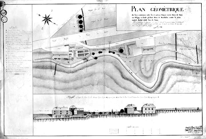Plan géométrique des lieux contentieux [...]. © Jérôme Mongreville / Région Bourgogne-Franche-Comté, Inventaire du patrimoine - 1996