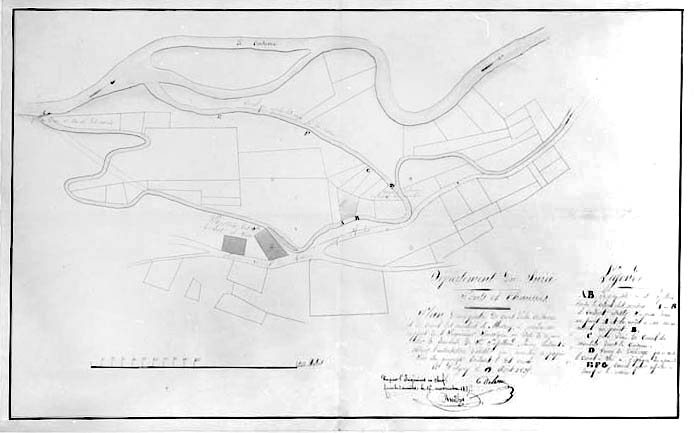 Plan d'une partie du cours de la Cuisance [...]. © Jérôme Mongreville / Région Bourgogne-Franche-Comté, Inventaire du patrimoine - 1996
