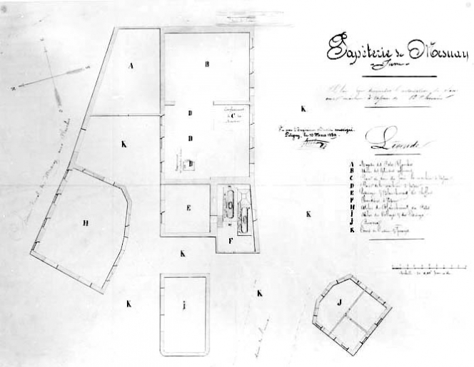 Plan pour demander l'autorisation de placer une machine à vapeur de 12 chevaux. © Jérôme Mongreville, Charpy / Région Bourgogne-Franche-Comté, Inventaire du patrimoine - 1996