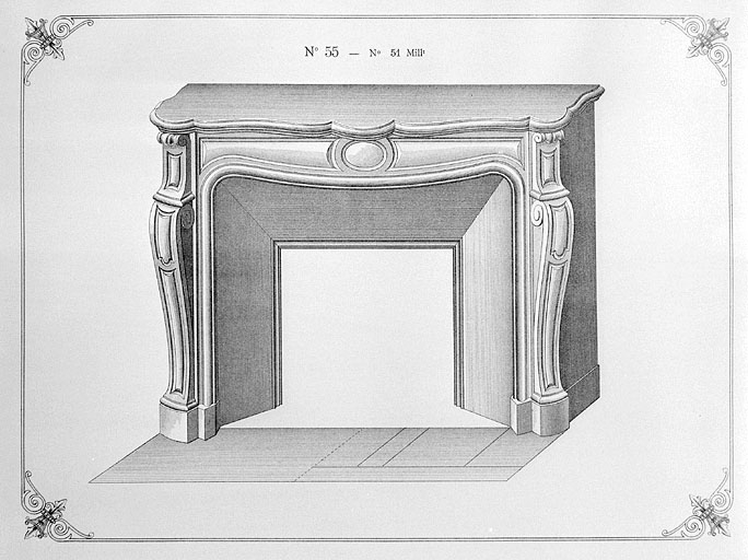 Modèle de cheminée n° 55. © Yves Sancey / Région Bourgogne-Franche-Comté, Inventaire du patrimoine - 1996