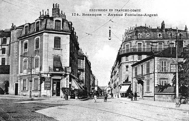 BESANÇON - Avenue Fontaine Argent, carte postale, s.d. [vers 1910] © Jérôme  Mongreville (reproduction) / Région Bourgogne-Franche-Comté, Inventaire du patrimoine - 1997