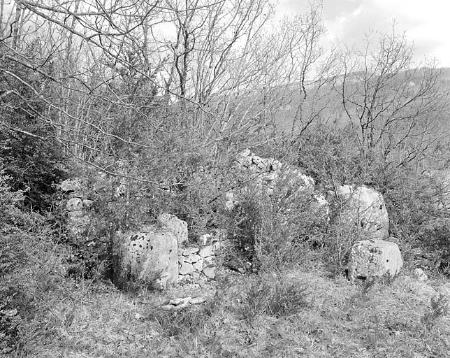 Carrière de Marignat, commune de Chassal : ruines de la forge (et entrepôt d'outils). © Yves Sancey / Région Bourgogne-Franche-Comté, Inventaire du patrimoine - 1997
