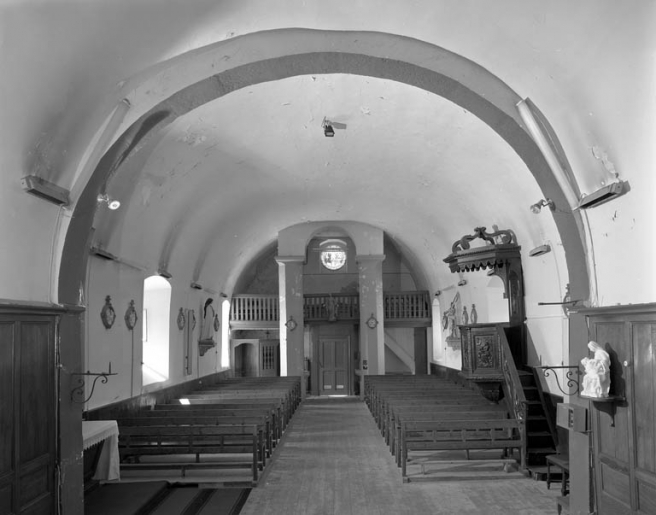 La nef vue depuis le choeur. © Jérôme Mongreville / Région Bourgogne-Franche-Comté, Inventaire du patrimoine - 1997