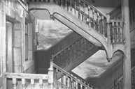 Immeuble : détail du deuxième étage de l'escalier sur cour. © Yves Sancey / Région Bourgogne-Franche-Comté, Inventaire du patrimoine - 1998