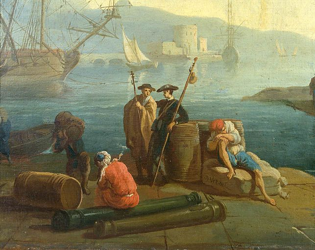 Détail : personnages et signature. © Yves Sancey / Région Bourgogne-Franche-Comté, Inventaire du patrimoine - 1998